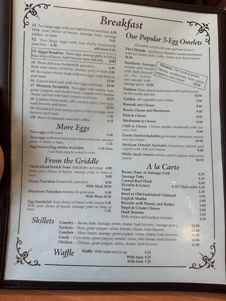 Gander's Family Restaurant - Menu Scan 3